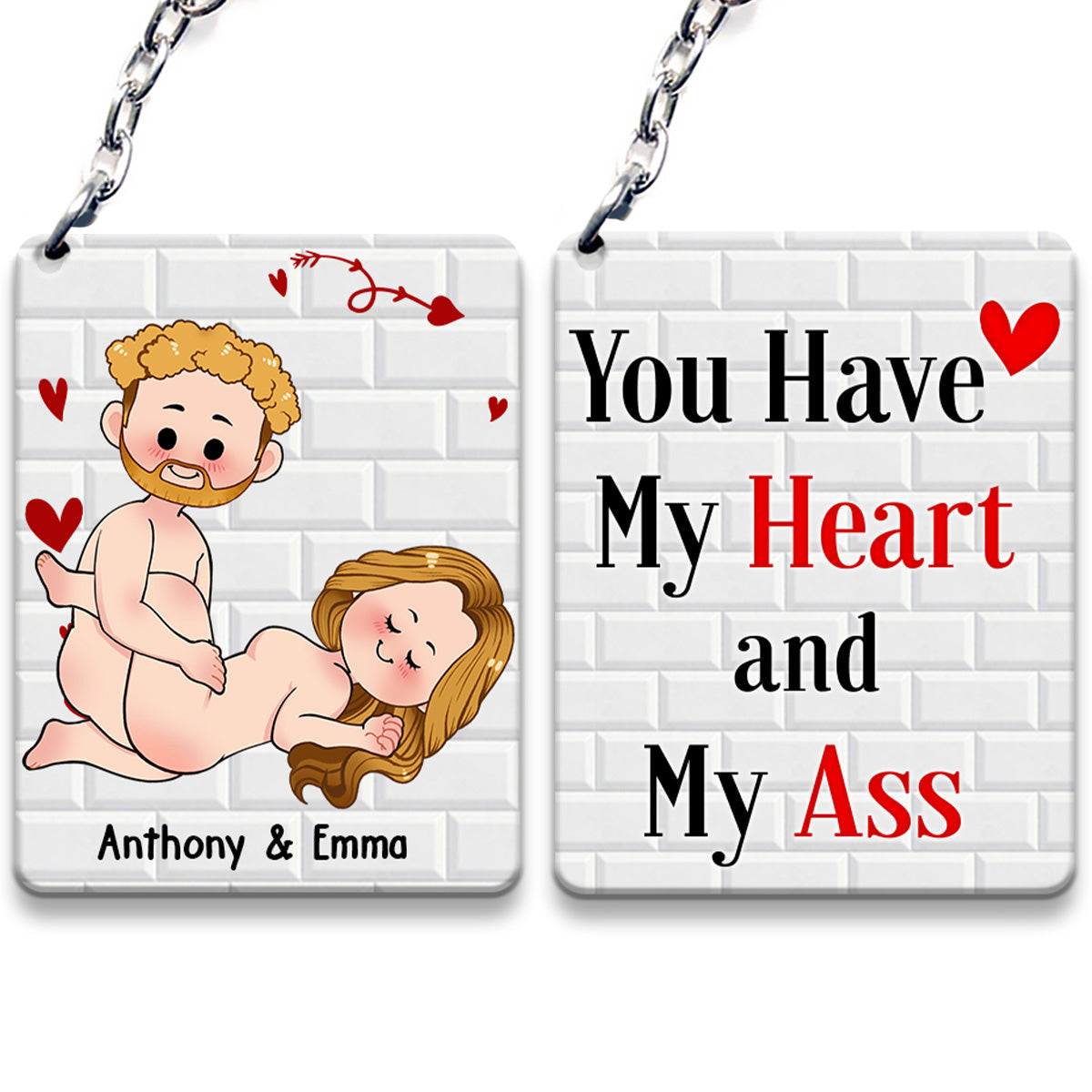 I Just Want You To Be Happy - Couple gift for husband, wife, boyfriend, girlfriend - Personalized Keychain