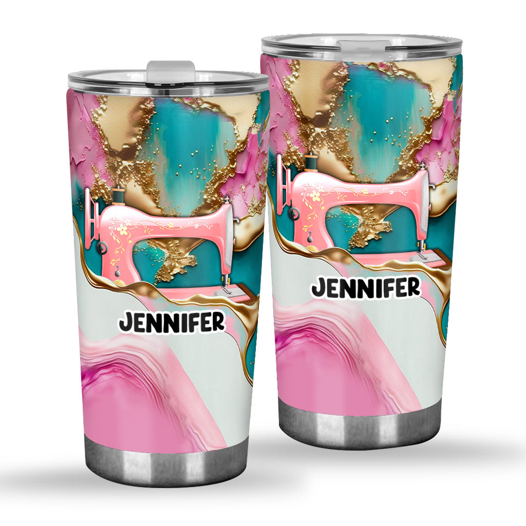 Gobelet isotherme personnalisé « J’adore coudre »