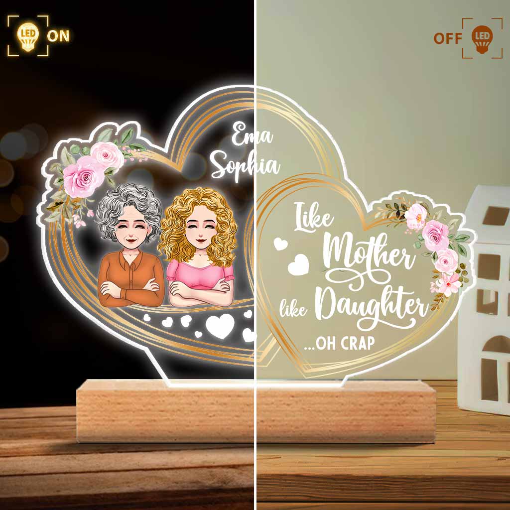Je t'aime - Cadeau pour maman, fille - Plaque lumineuse personnalisée