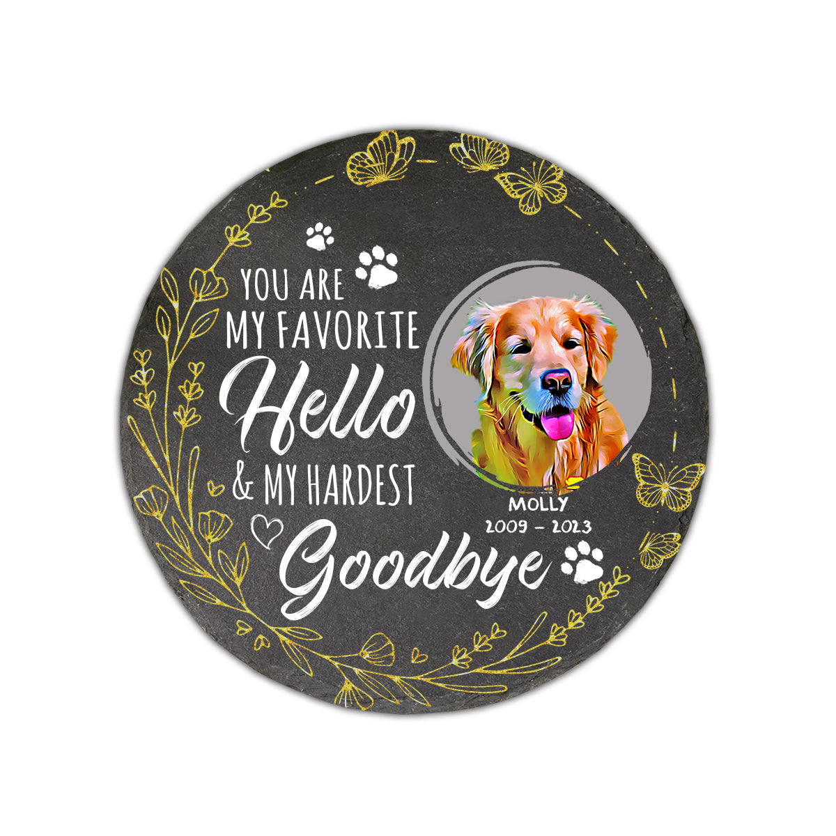 Tu es mon préféré - Cadeau chat pour amoureux des chiens et des chats - Pierre ronde personnalisée