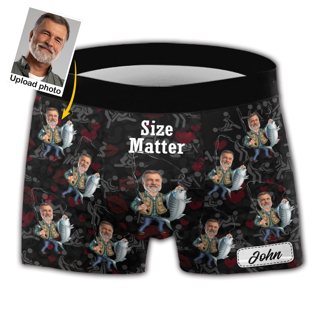 Size Matter - Personalized Fishing Men’s Boxer Briefs