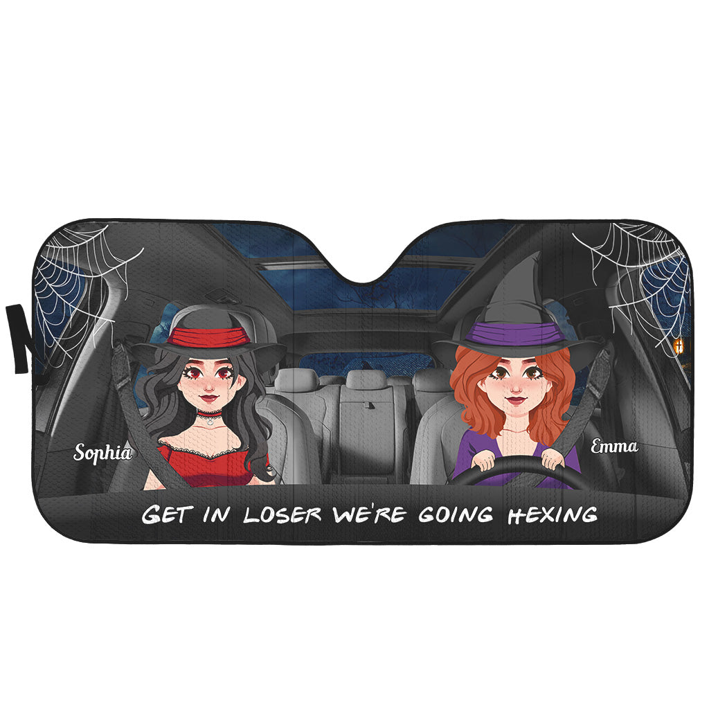Get In Loser - Personalized Witch Car Sunshade
