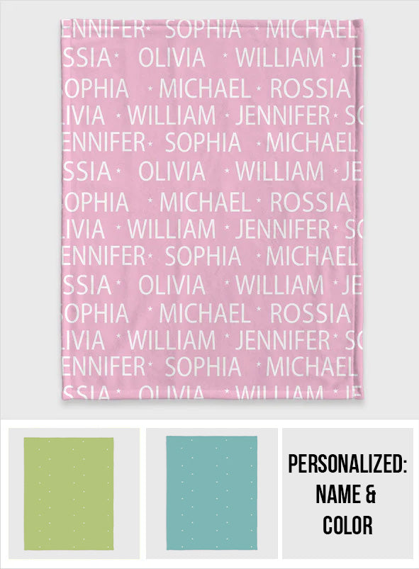 Couverture familiale personnalisée avec motif de nom
