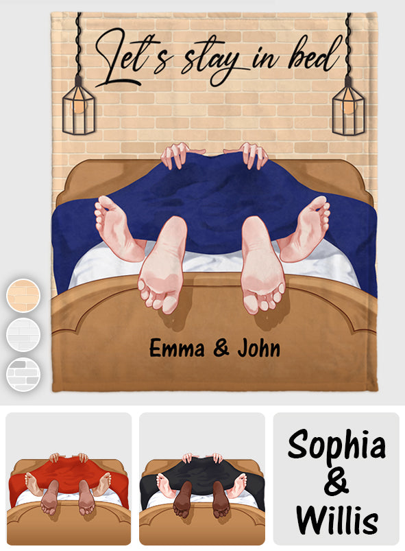 Restons au lit - Couverture personnalisée pour couples
