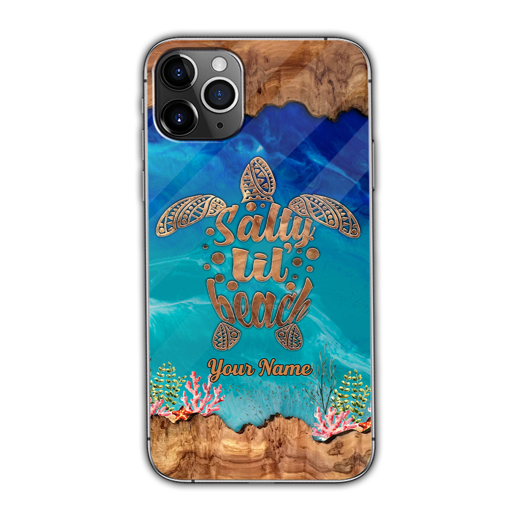 Salty Lil' Beach - Coque de téléphone personnalisée en forme de tortue