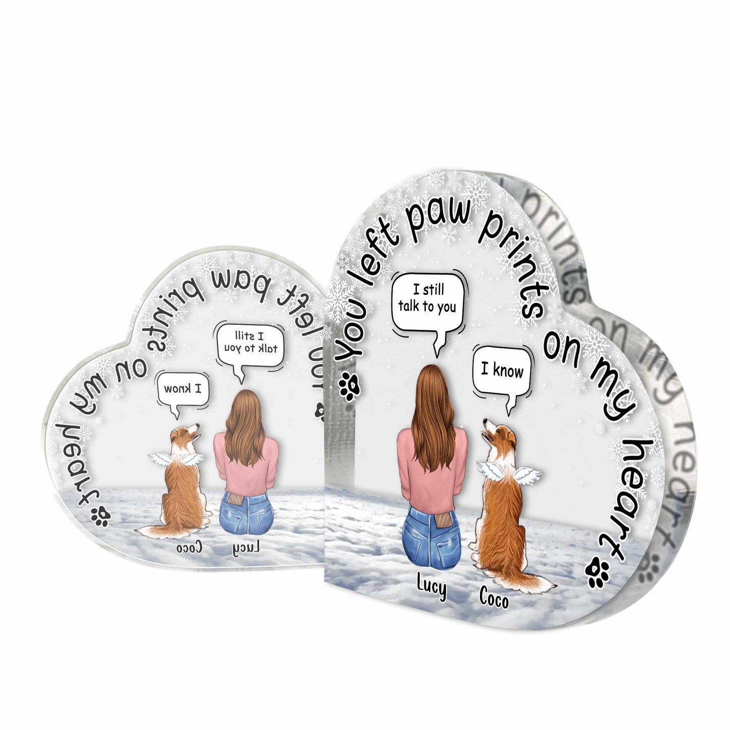 You Left Paw Prints - Personalized Dog Custom Shaped Acrylic Plaque