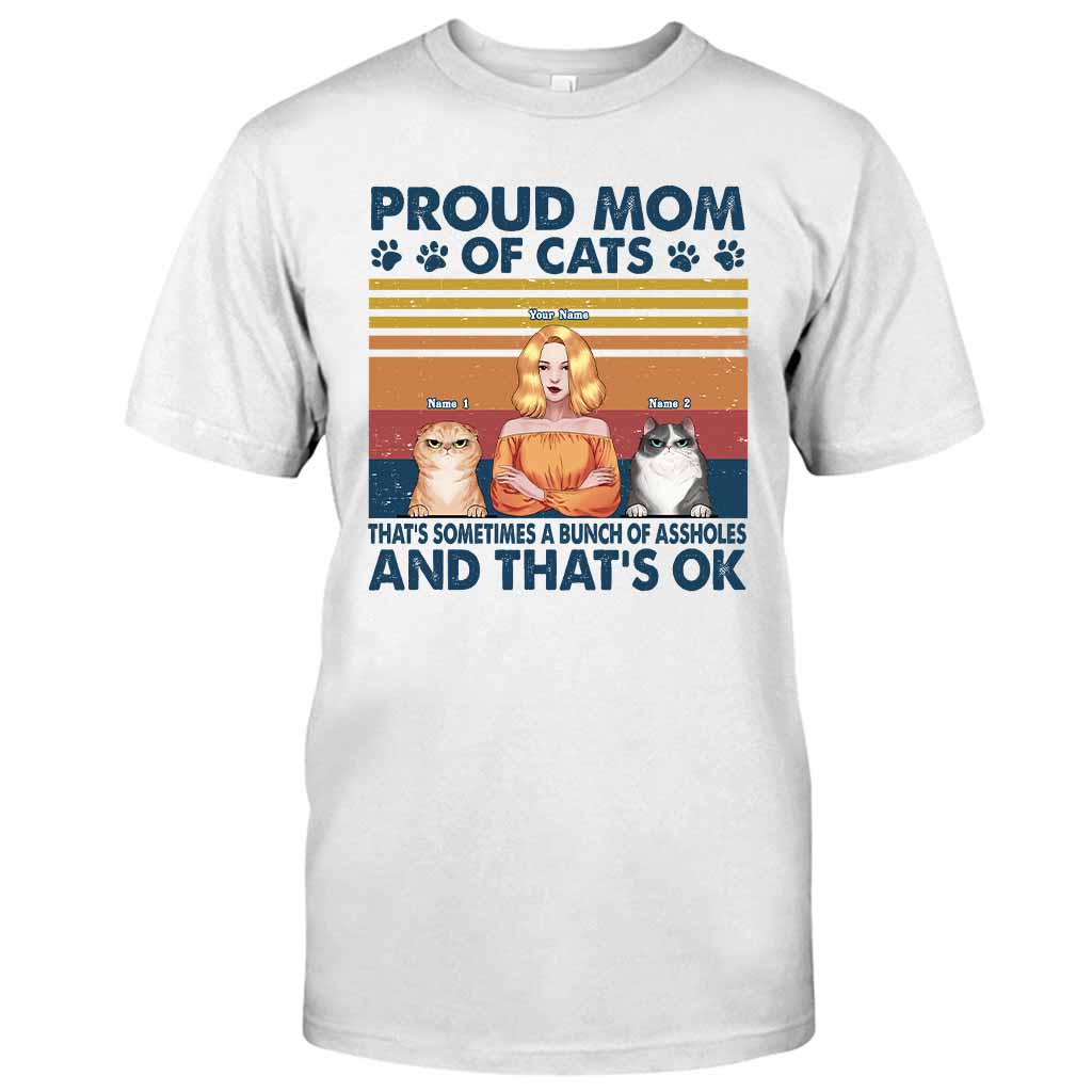 Fière maman d'un chat - T-shirt et sweat à capuche personnalisés