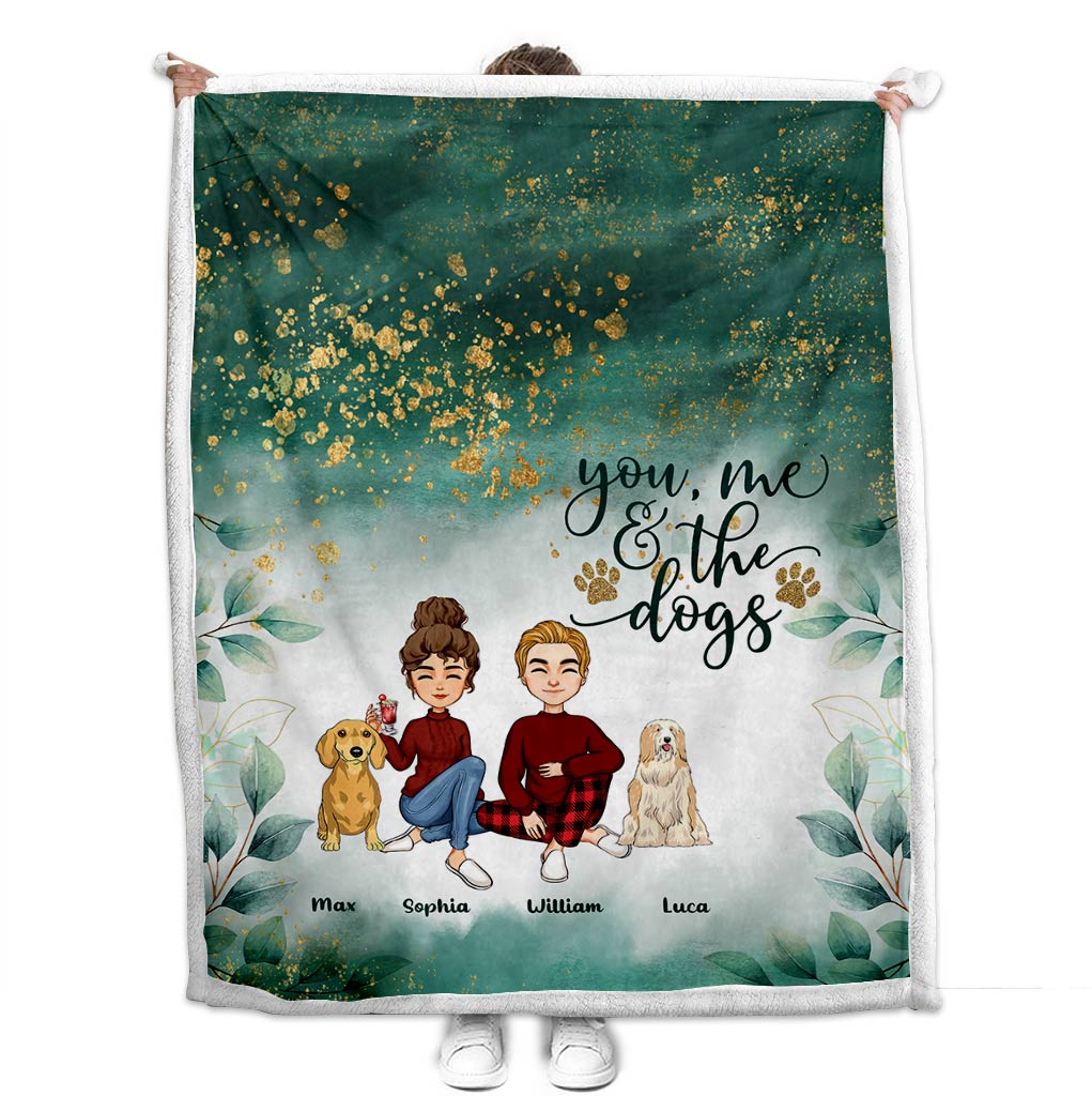 Couverture personnalisée pour couples : Toi, Moi et les Chiens