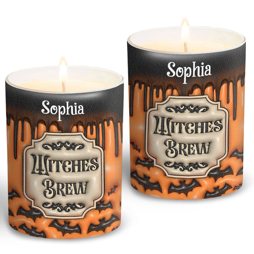 Witches Brew - Personalized Witch Candle With Wooden Lid