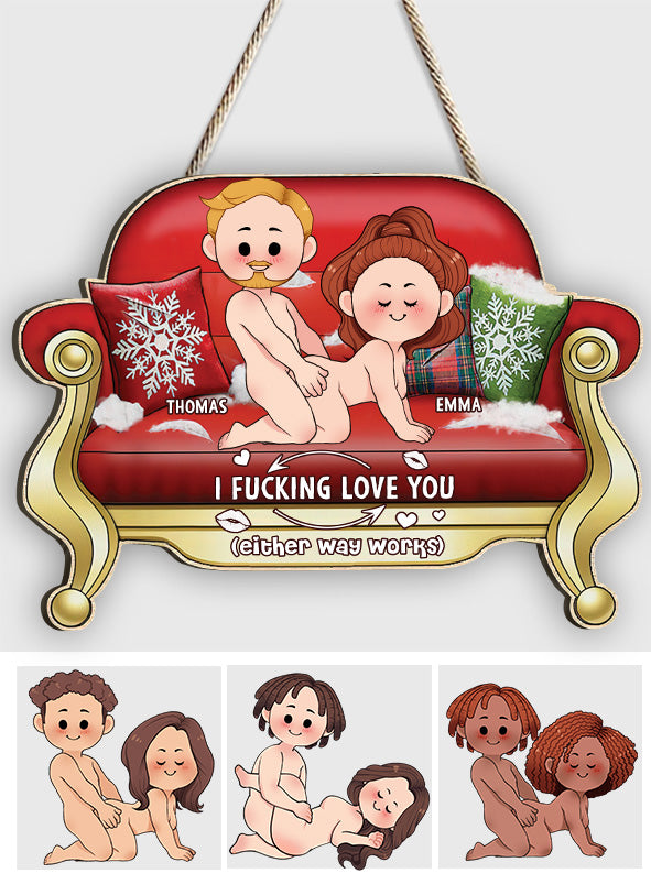 Je t'aime - Panneau en bois personnalisé pour couple - Forme sur mesure