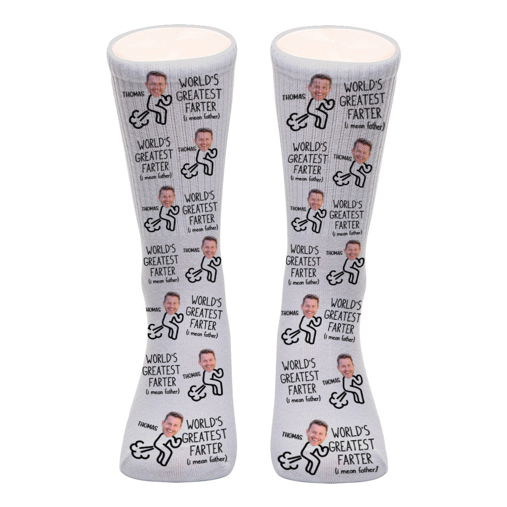 Chaussettes personnalisées pour papa : Le plus grand péteur du monde