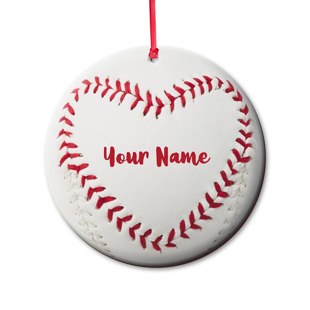 Love Baseball - Personalized Christmas Baseball Ornament (Printed On Both Sides)