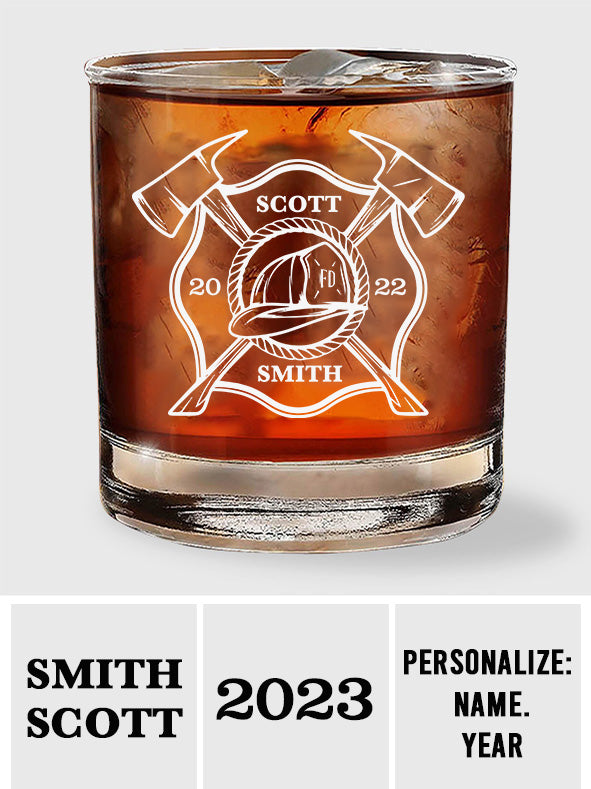 Firefighter Life - Personalized Firefighter Rock Glass