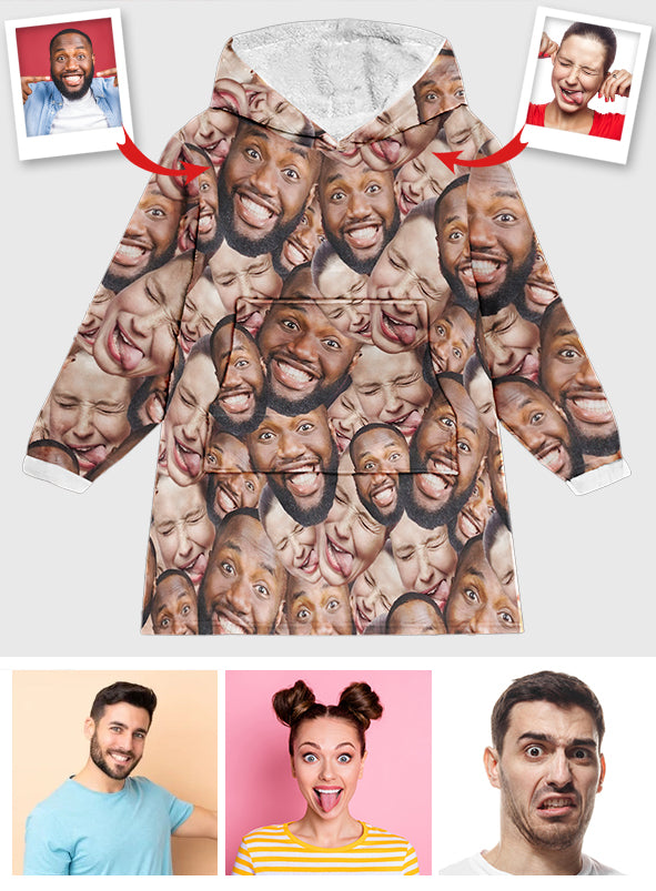 Custom Photo Blanket Hoodie - gift for dog lover, cat lover, anyone - Personalized Blanket Hoodie