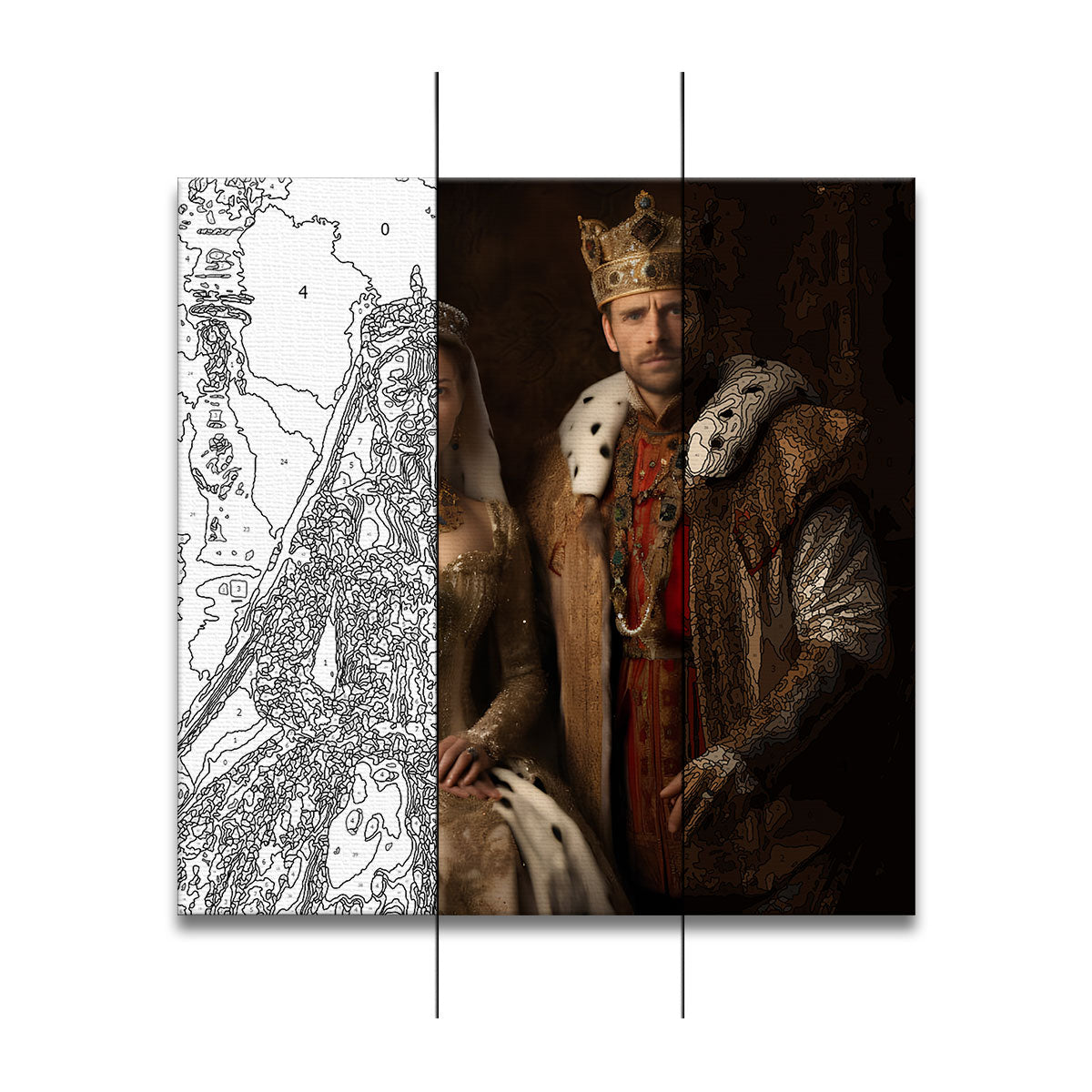 Kit de peinture par numéros personnalisé pour couple royal