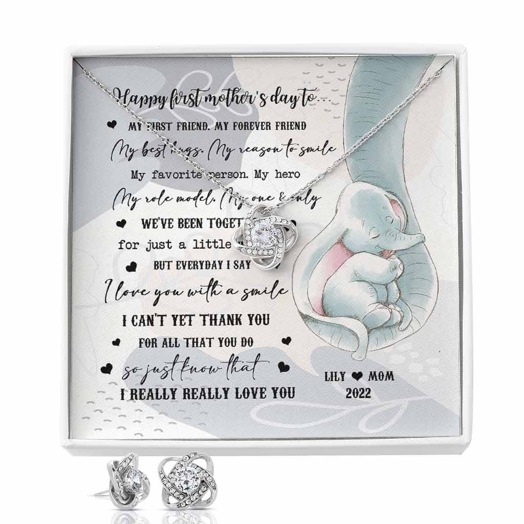 Je t'aime vraiment, vraiment - Collier nœud d'amour personnalisé pour la fête des mères