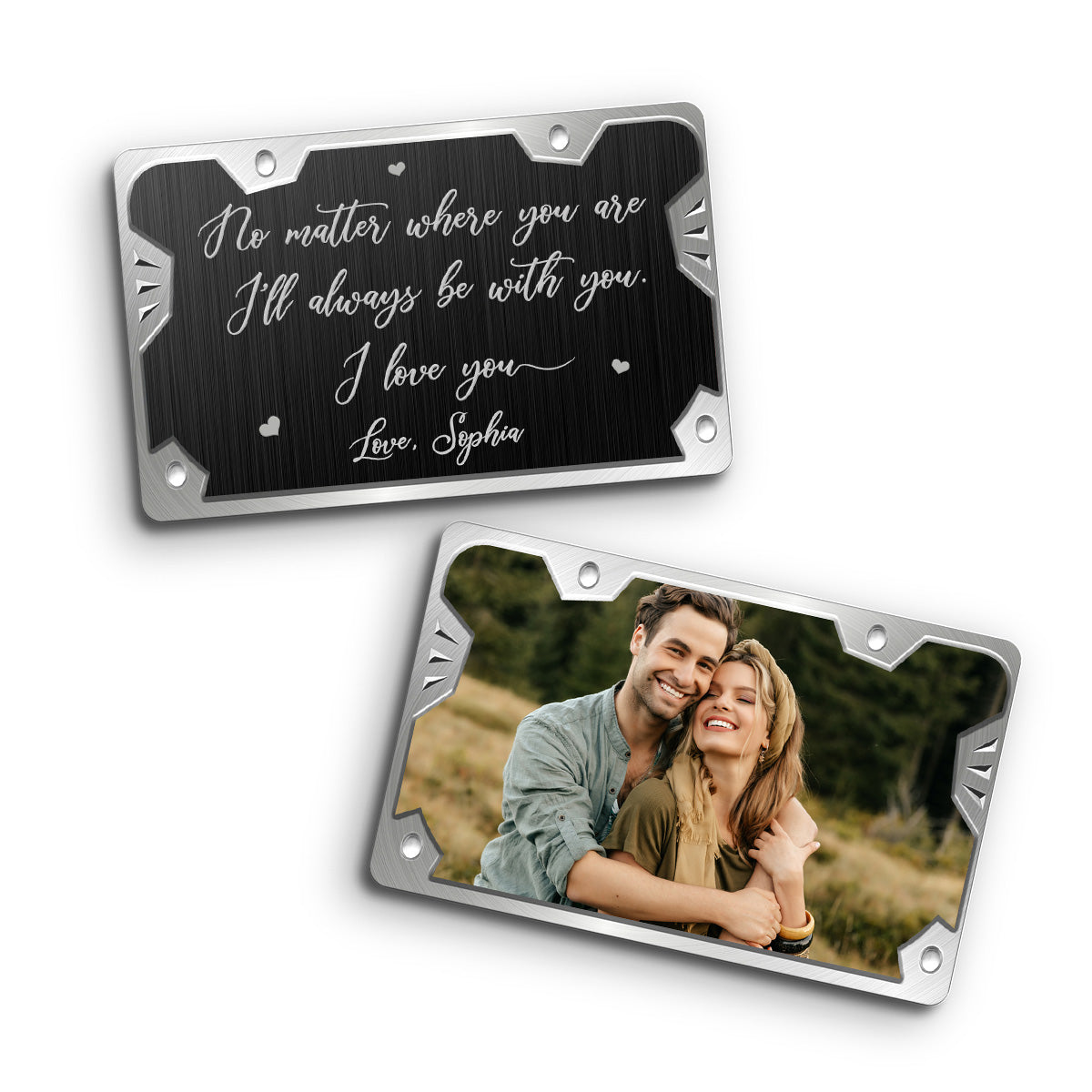 Où que vous soyez - Carte personnalisée pour portefeuille de couple pour la fête des pères