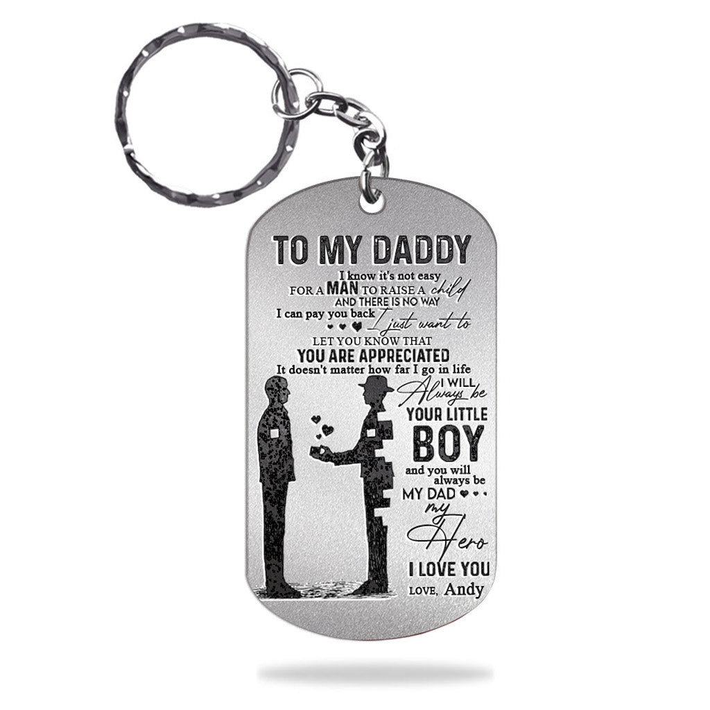 À mon papa - Porte-clés personnalisé en acier inoxydable
