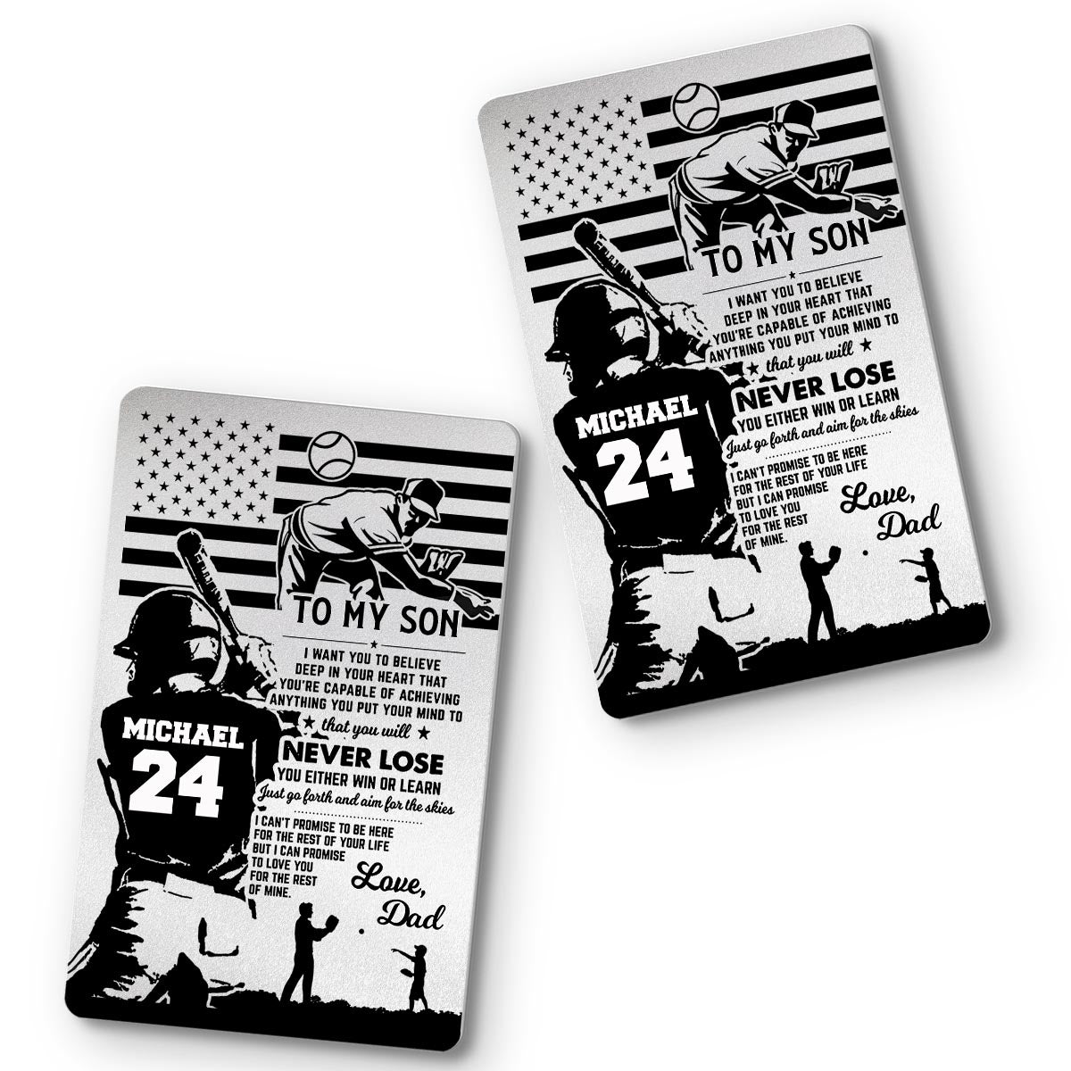 Je veux que tu y croies profondément - Carte personnalisée pour portefeuille de baseball