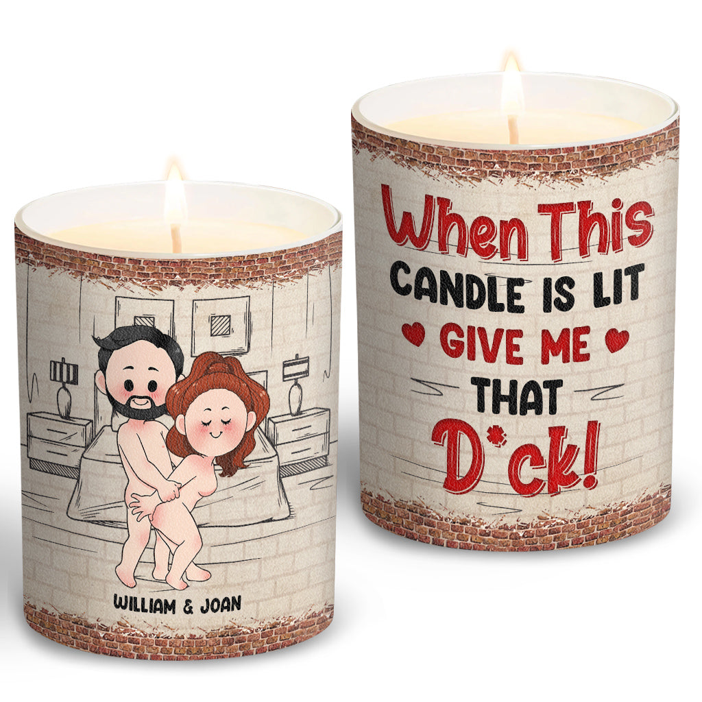 When This Candle Is Lid - Personalized Couple Candle With Wooden Lid