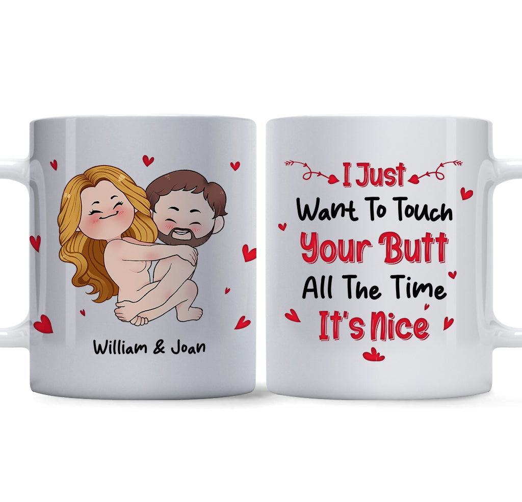 J'ai juste envie de le toucher - Mug personnalisé pour couple