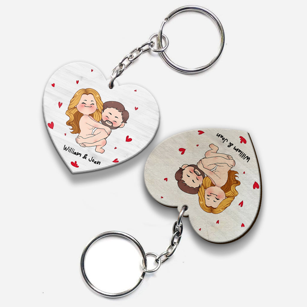J'ai juste envie de le toucher - Porte-clés transparent personnalisé pour couple