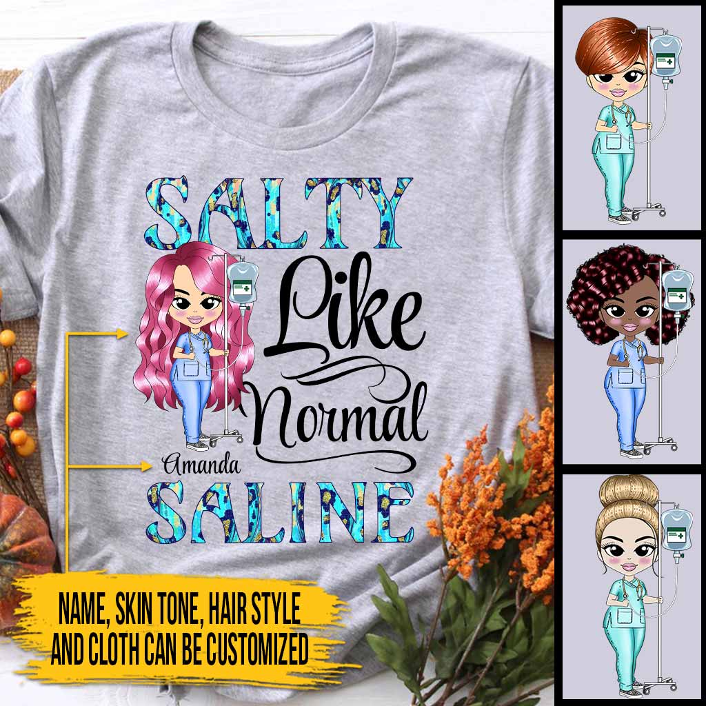 Solution saline salée - T-shirt et sweat à capuche personnalisés pour infirmières