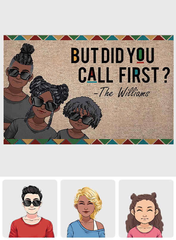 Mais avez-vous appelé en premier ? - Paillasson familial personnalisé