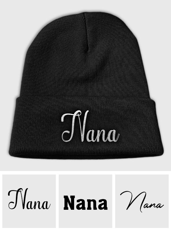 Custom Name - Personalized Grandma Embroidered Beanie