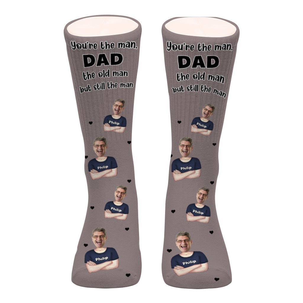 Tu es le meilleur ! – Cadeau pour papa, grand-père, oncle, mari – Chaussettes personnalisées
