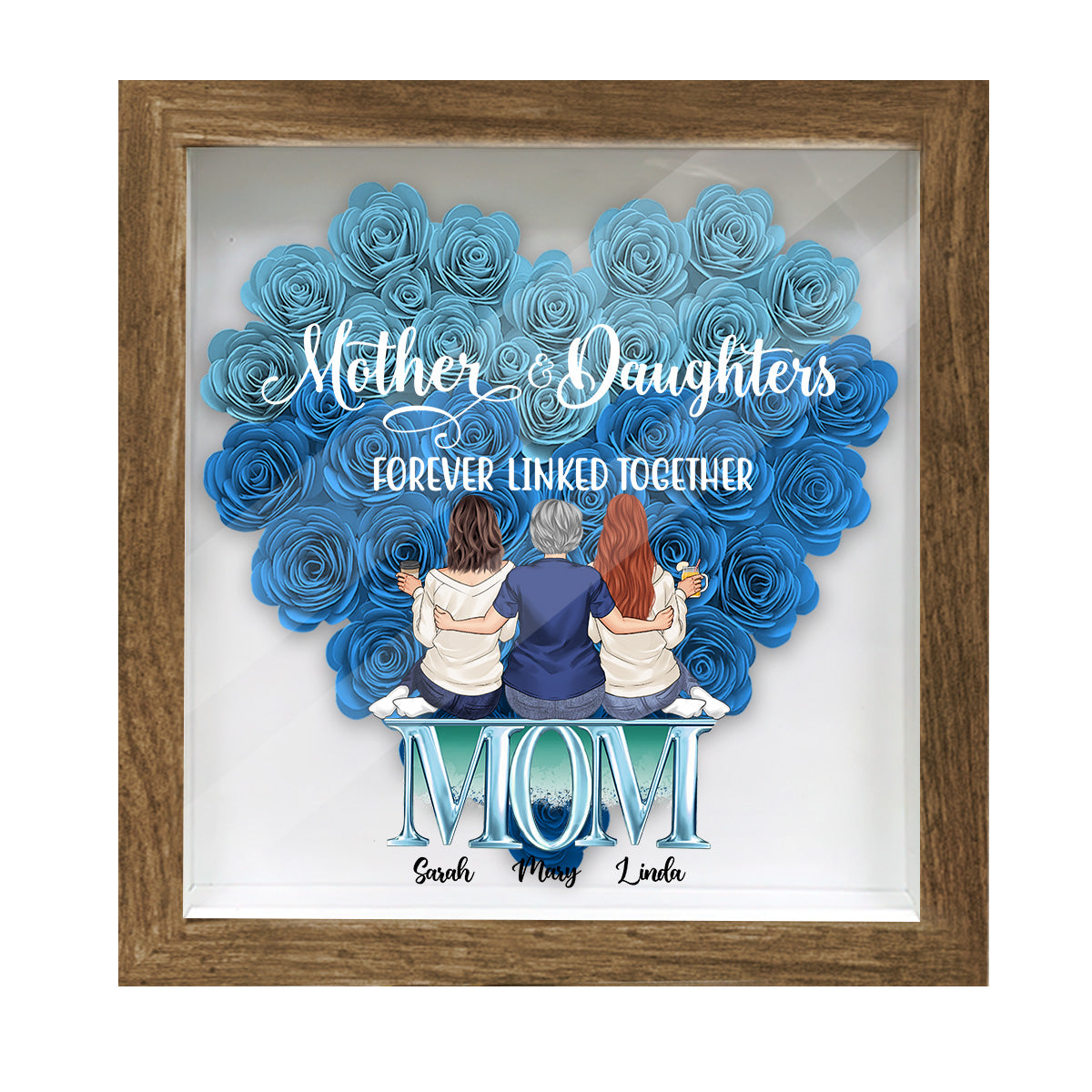 Mère et filles - Boîte à souvenirs florale personnalisée pour la mère