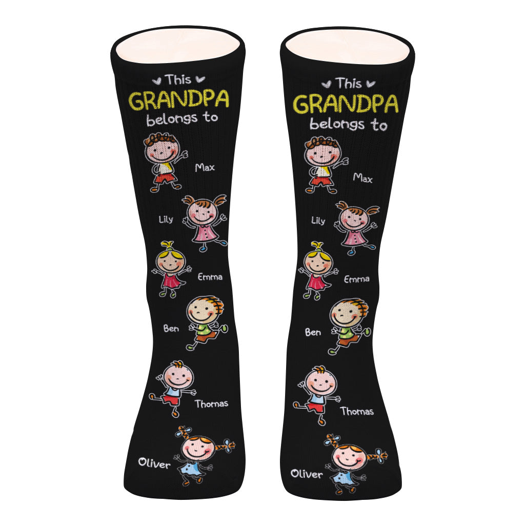 Ce grand-père appartient à - Chaussettes personnalisées pour grand-père