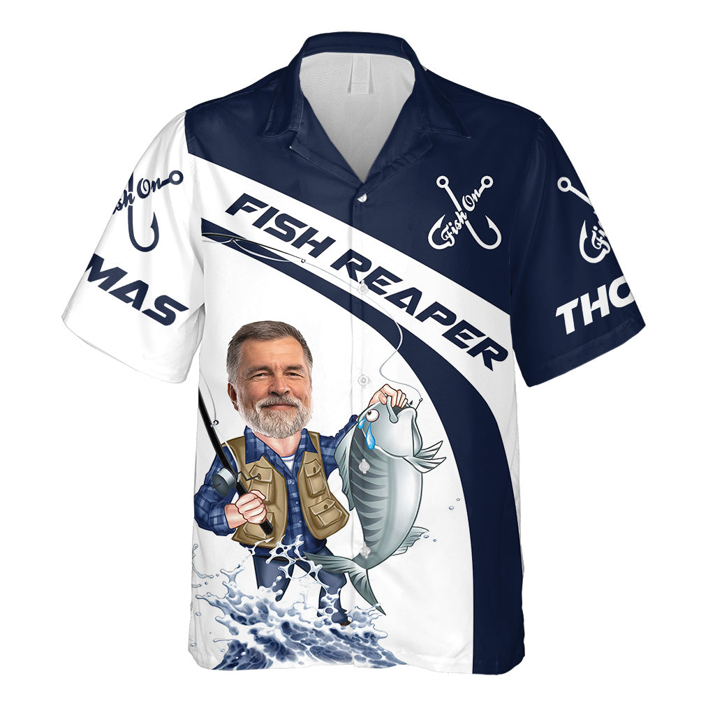 Fish Reaper - Chemise hawaïenne de pêche personnalisée