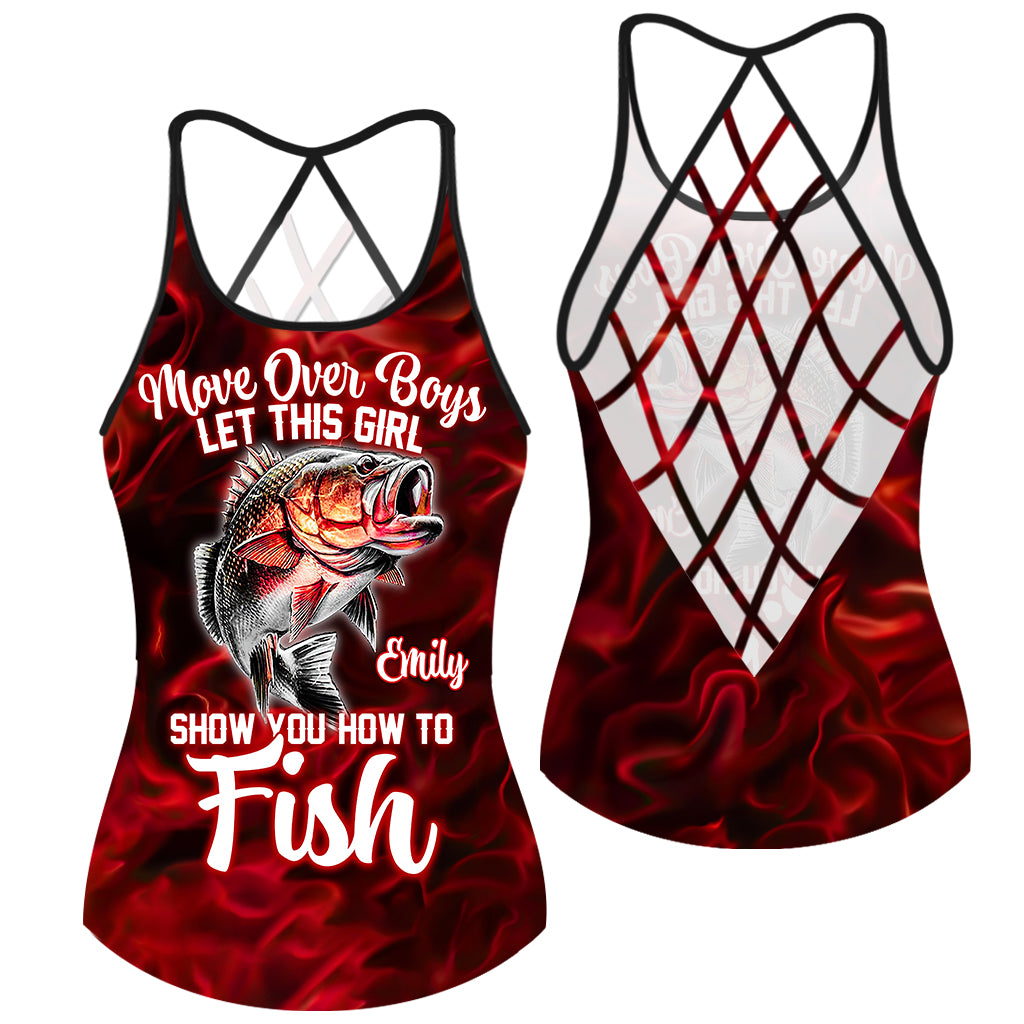 Reel Life Girl - Débardeur de pêche personnalisé avec croix