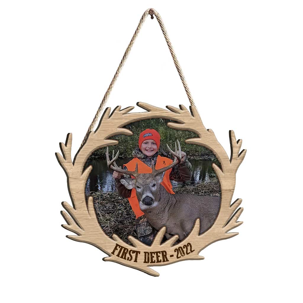 Premier cerf - Panneau en bois personnalisé pour la chasse