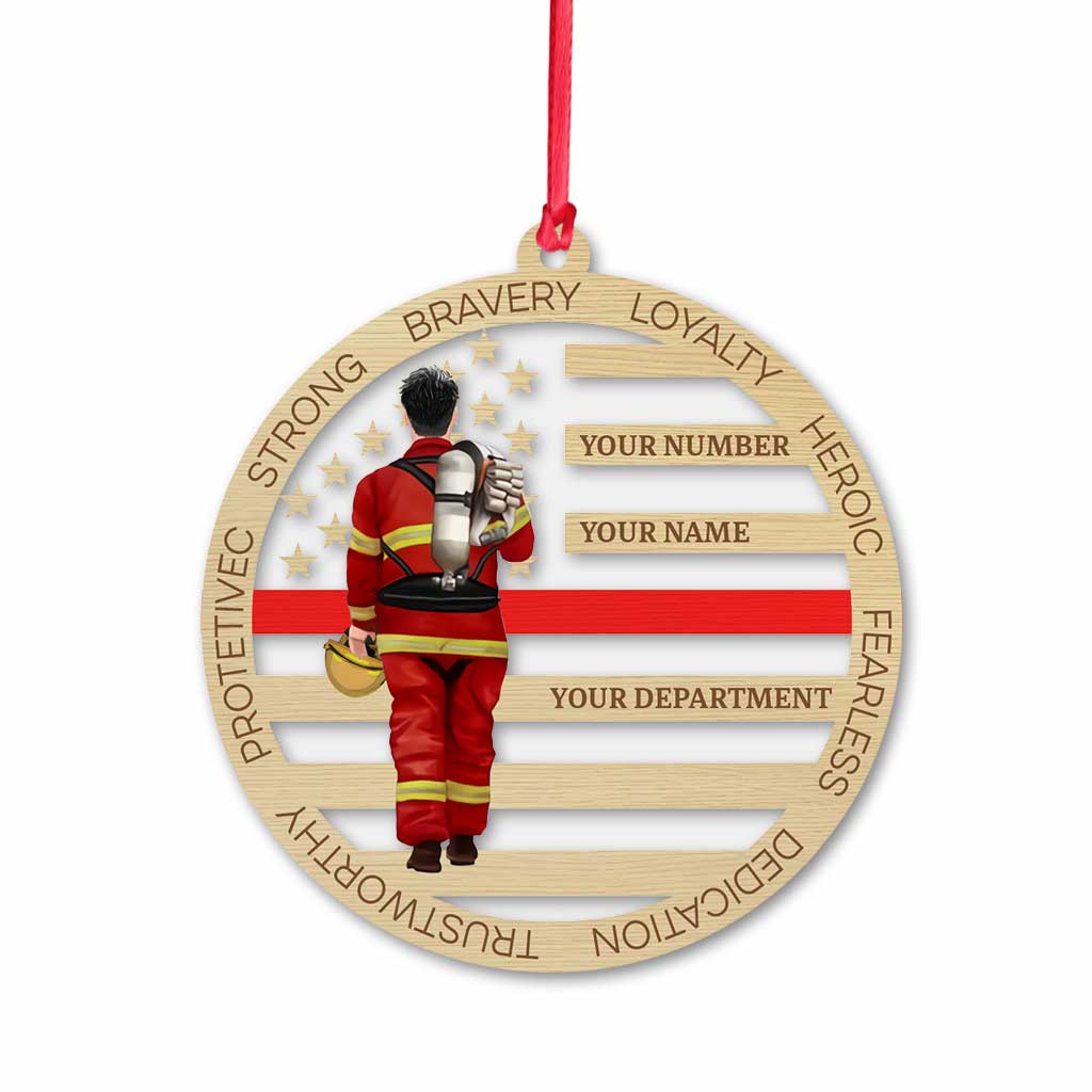 Pompier - Ornement de Noël transparent personnalisé sur le thème des pompiers