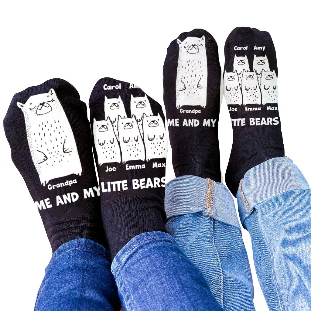 Moi et mes petits ours - Cadeau pour papa, grand-mère, grand-père, maman, oncle, tante - Chaussettes personnalisées
