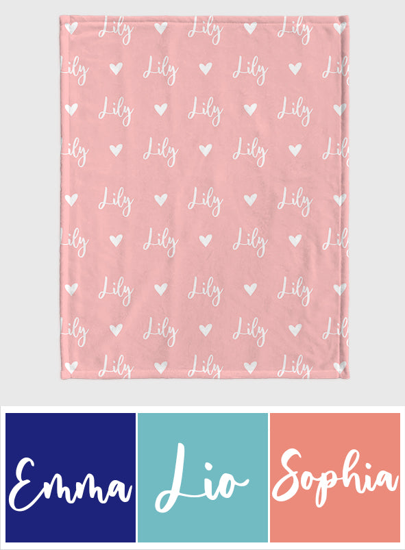 Custom Name Heart Pattern - Personalized Aunt Blanket