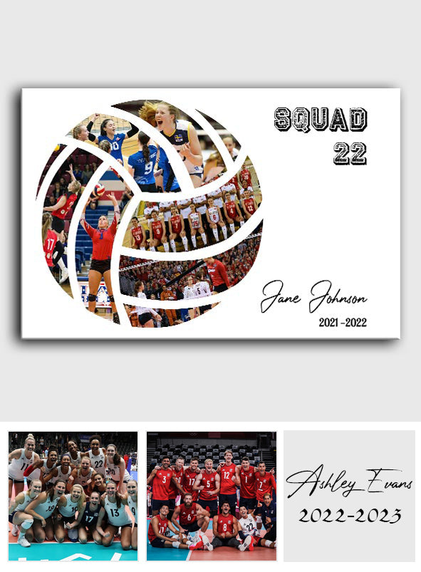 J'adore le volley-ball ! Toile et affiche personnalisées sur le thème du volley-ball.