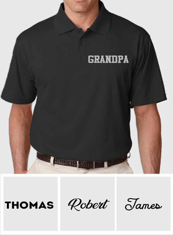 Custom Name - Personalized Grandpa Embroidered Polo Shirt