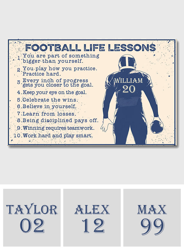 Leçon de vie du football - Toile et affiche personnalisées sur le thème du football