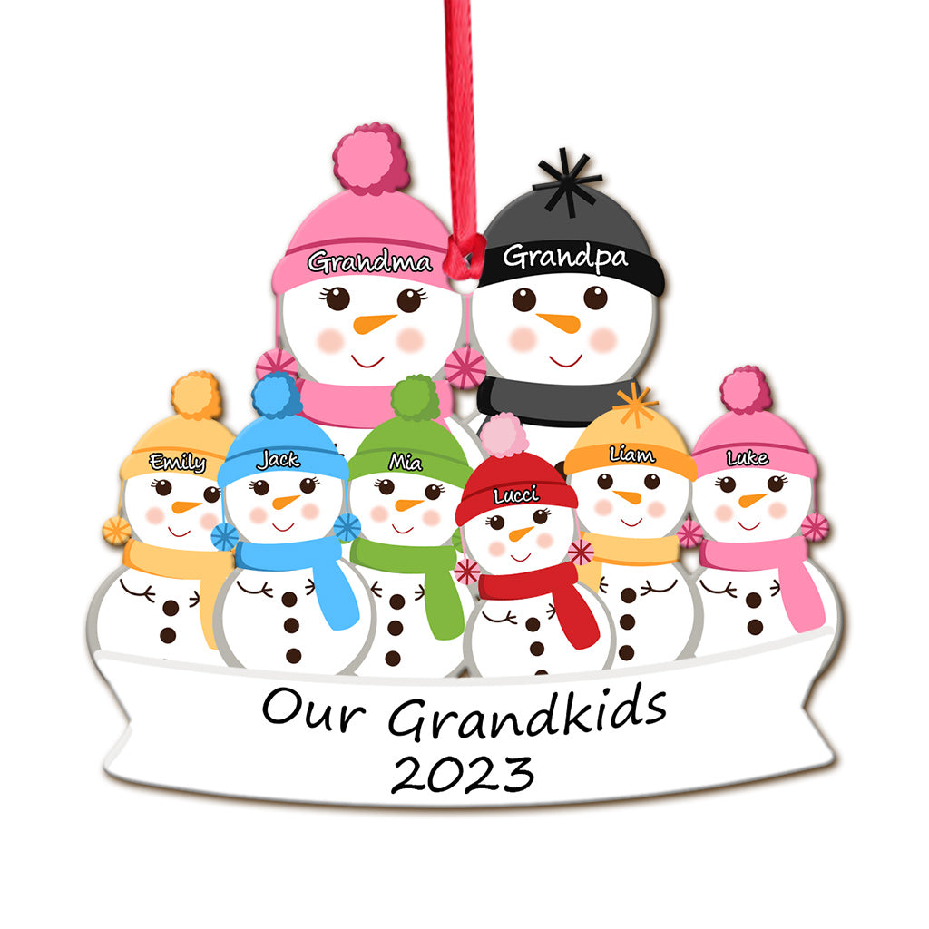 Our Grandkids Cute Snowman - Personalized Grandma Ornament
