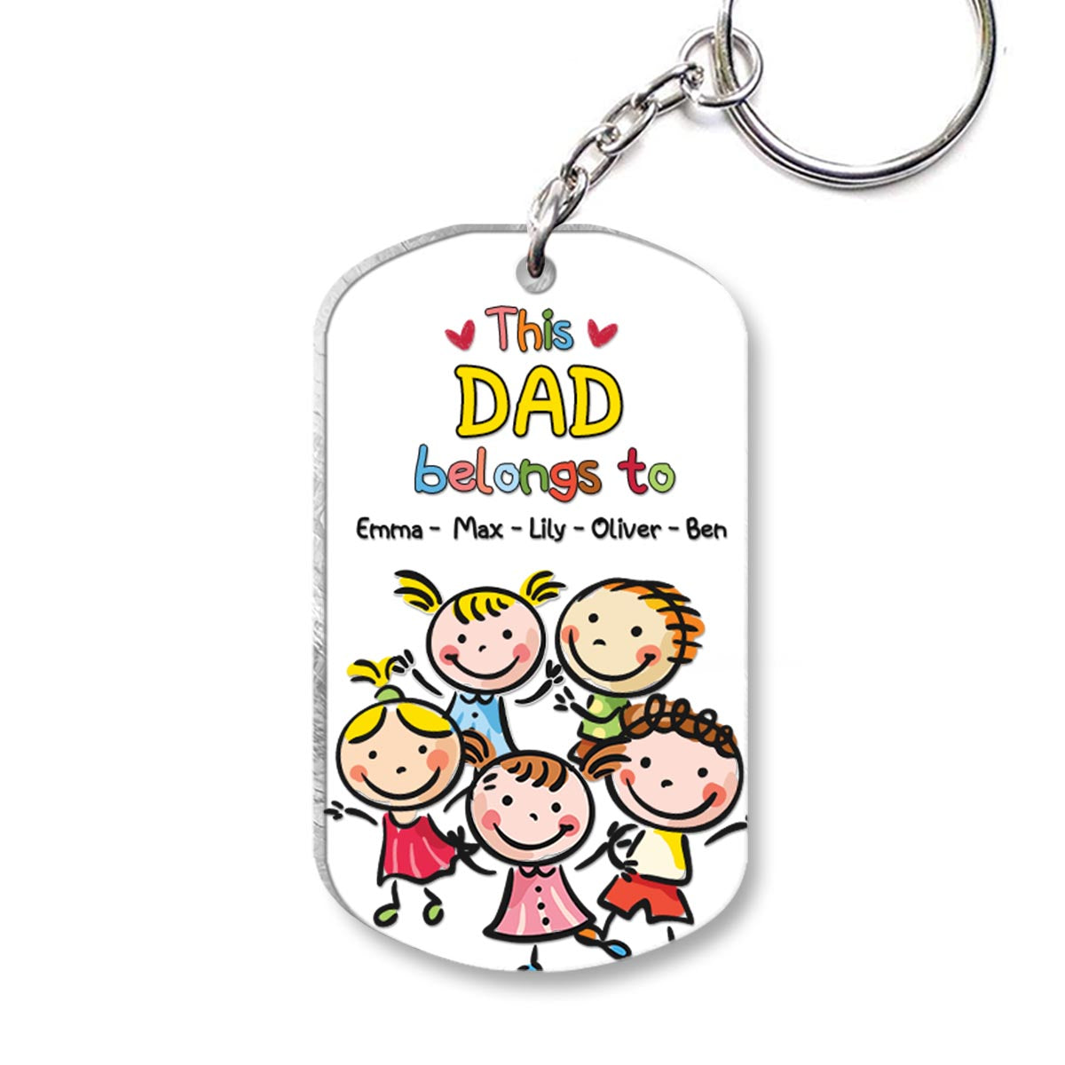 This Grandpa Belongs To - Gift for grandpa, grandma, mom, dad, uncle, aunt, brother, sister - Personalized Keychain