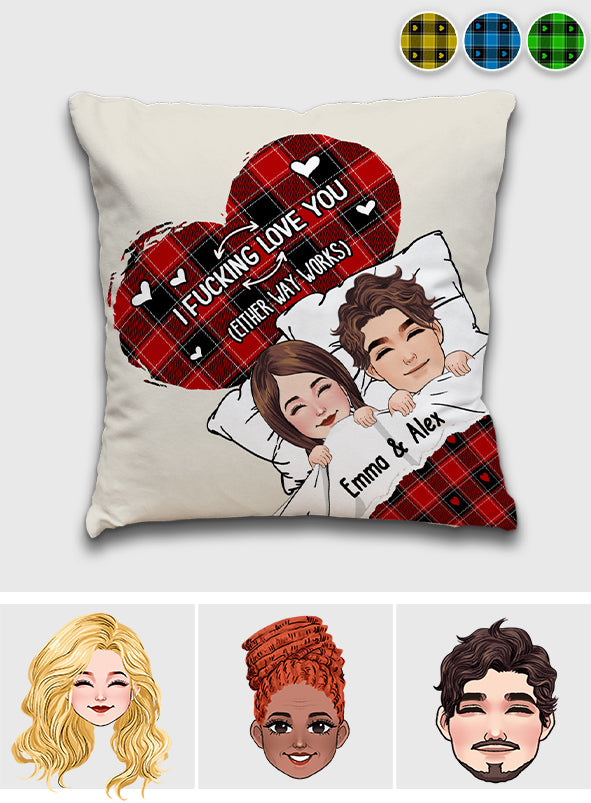 Je t'aime - Coussin décoratif personnalisé pour couple