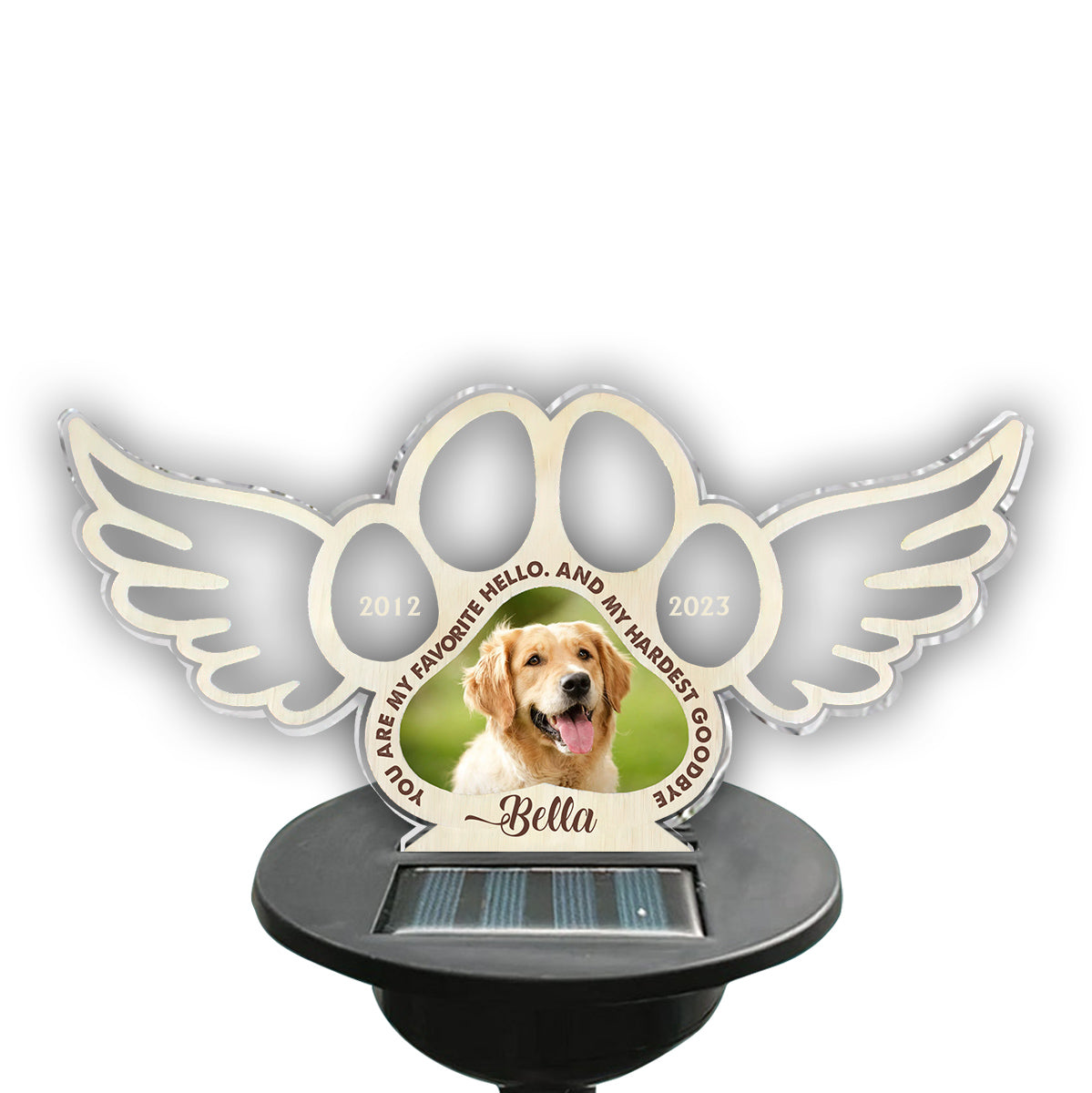 Les meilleurs amis ne sont jamais oubliés - Lampe solaire personnalisée pour jardin pour chien
