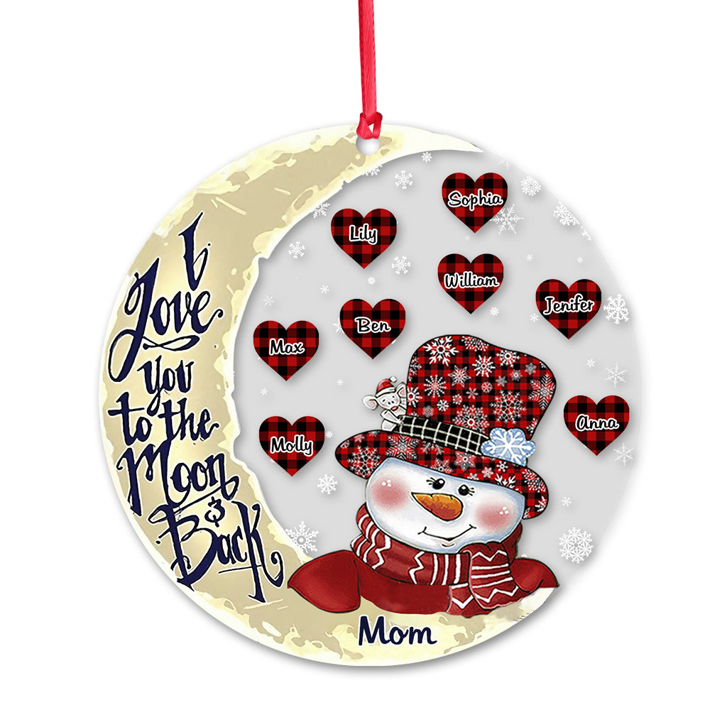 Je t'aime jusqu'à la lune - Cadeau pour grand-mère, grand-père, maman, papa - Ornement personnalisé