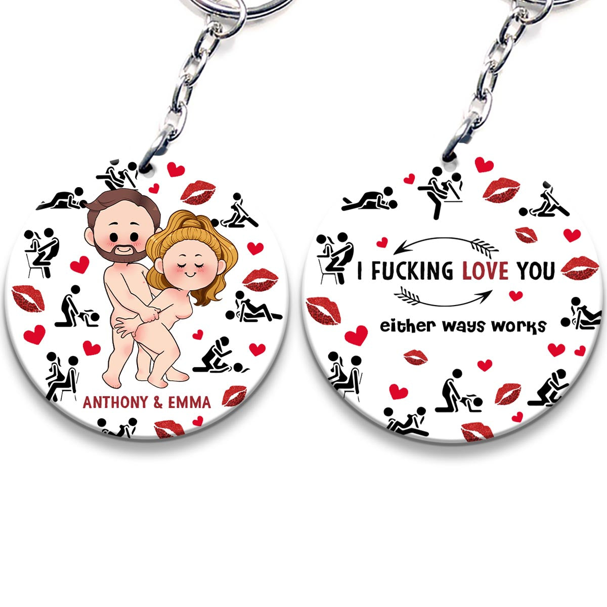 Je te le promets - Porte-clés personnalisé pour couple