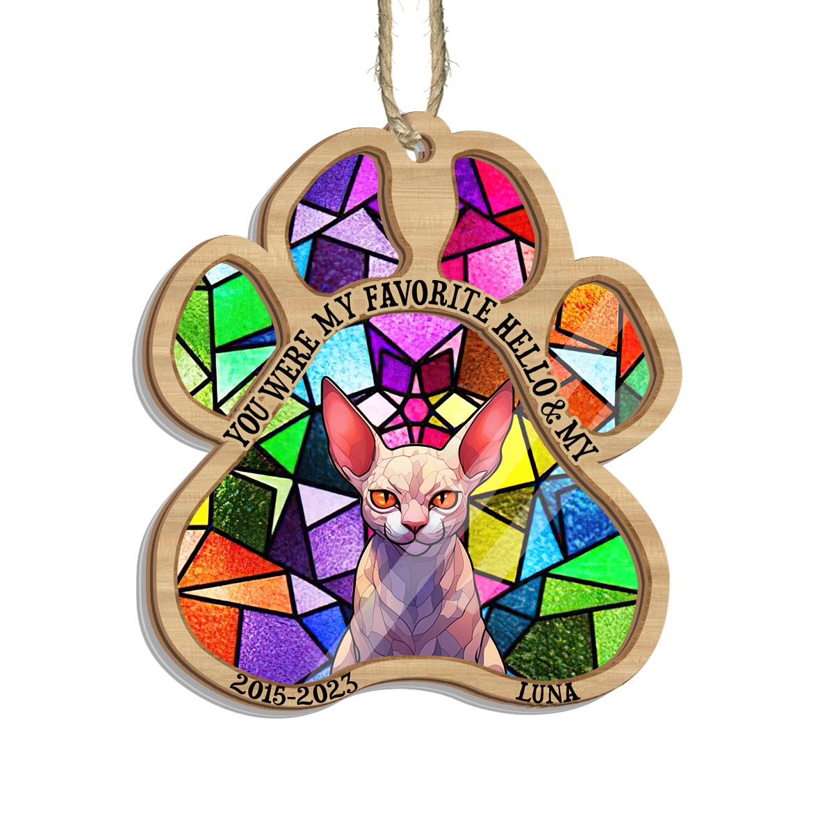 Tu as laissé des empreintes sur mon cœur - Cadeau pour la perte d'un chien ou d'un chat - Attrape-soleil personnalisé
