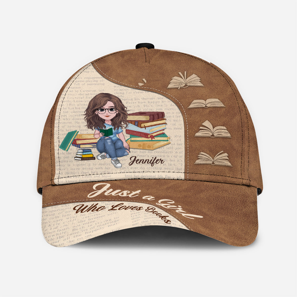 Juste une fille qui aime les livres - Casquette classique personnalisée avec un livre