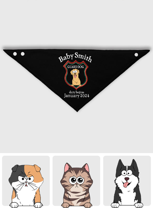 Bandana personnalisé pour chien de garde - Cadeau idéal pour les amoureux des chiens et des chats